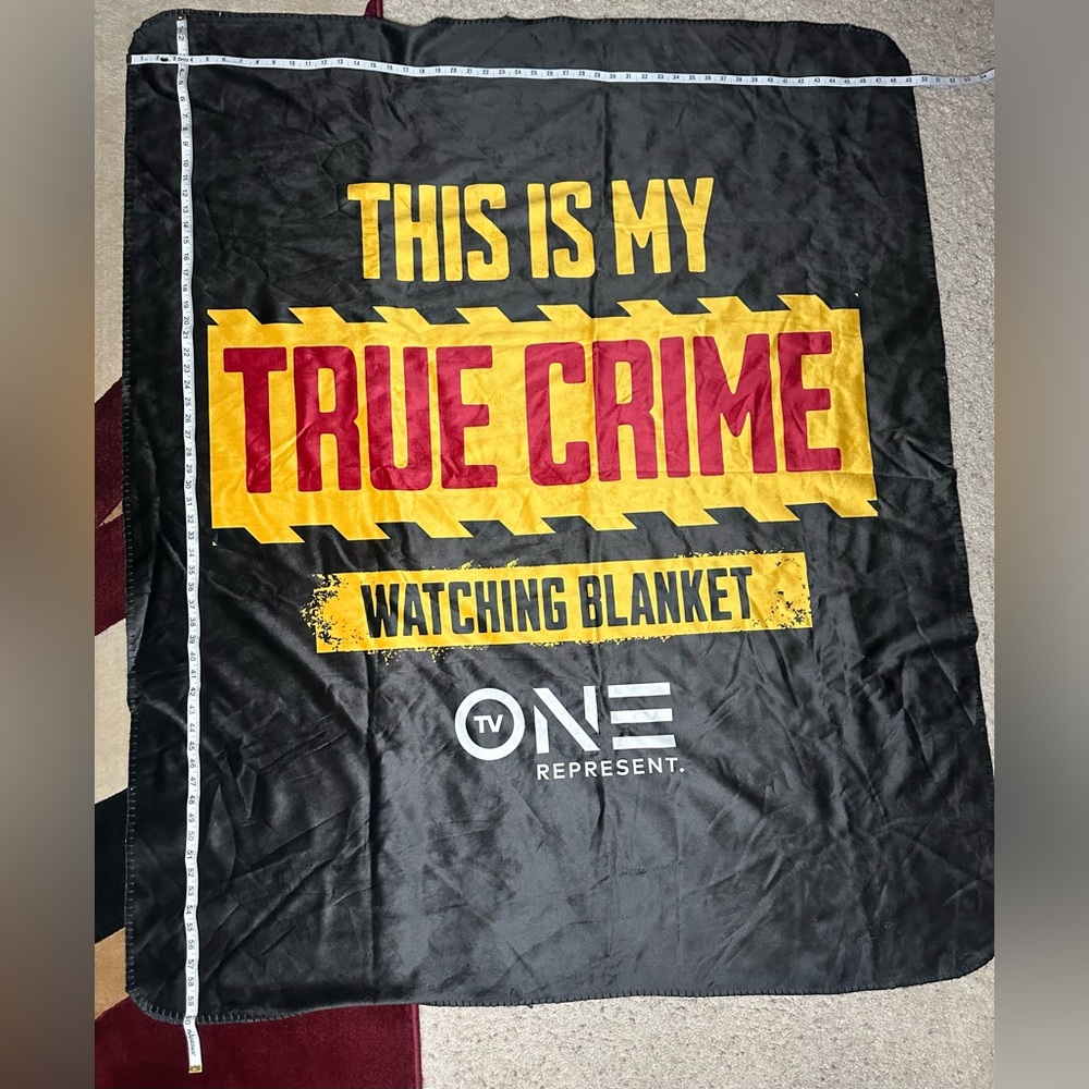 True Crime Blanket TV One Cozy Throw 50x60 Funny Gift Black